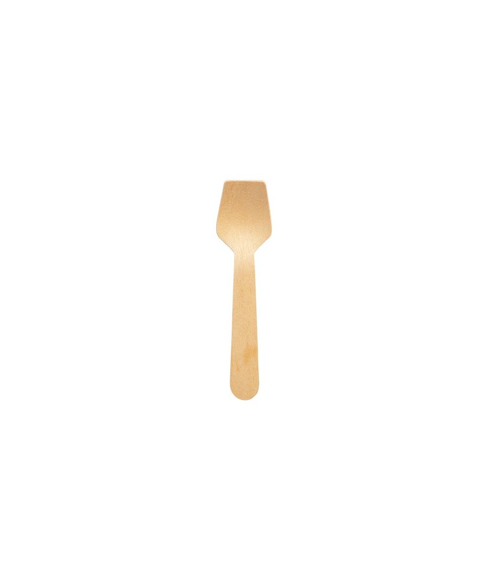 Cucchiaio di legno 100 cucchiai di legno usa e getta Cucchiaio di tè gelato 10 cm Posate Posate Bupplies 