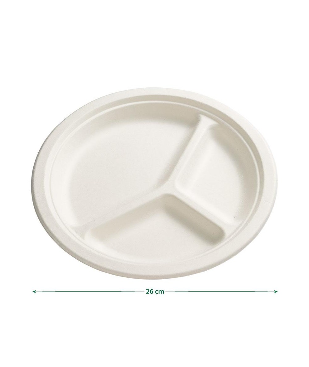 Piatti usa e getta, 100 pezzi, piatti di carta, 26 cm, bianchi