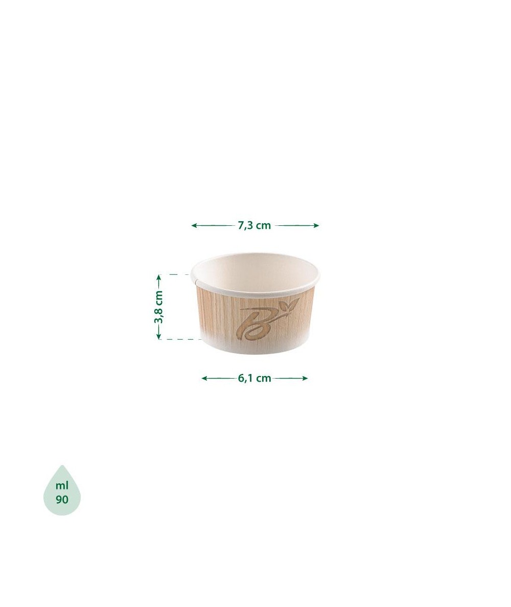 Coppa gelato biodegradabile e compostabile 90 ml Palm leaf